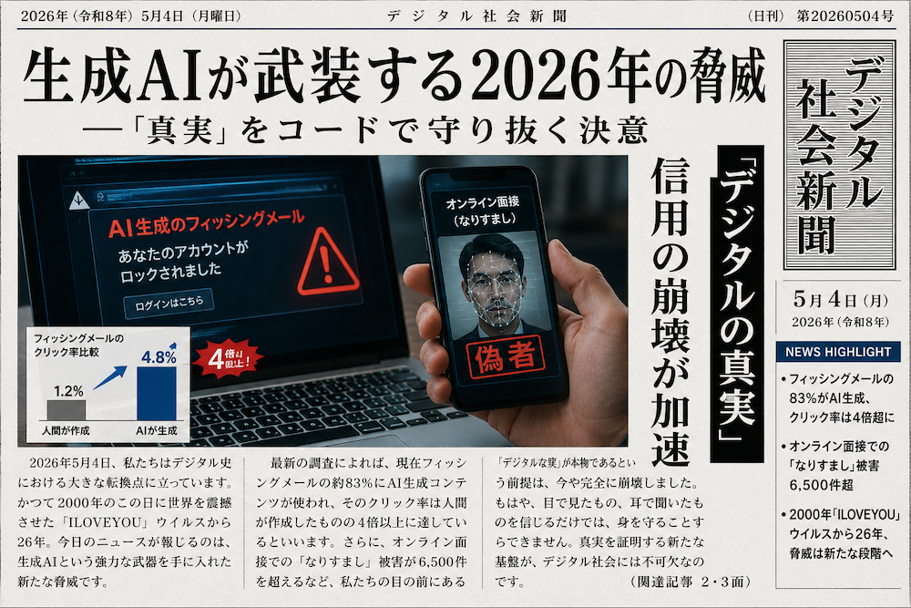 【ProofBaseオーナーコラム】生成AIが武装する2026年の脅威――「真実」をコードで守り抜く決意