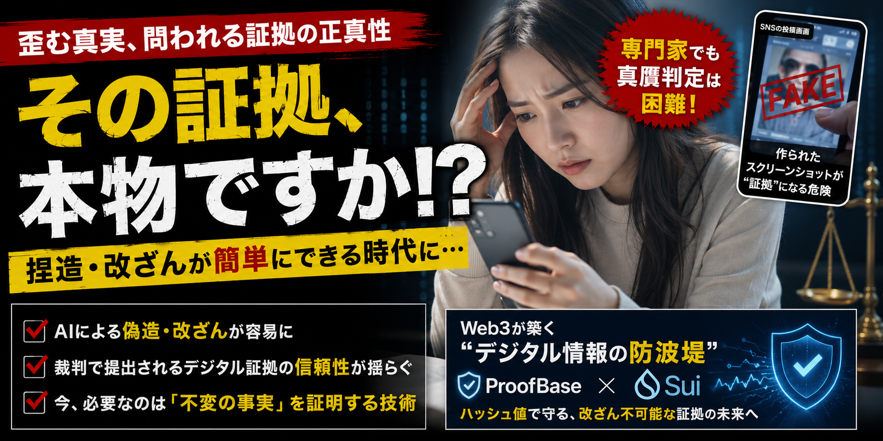 歪む真実、問われる証拠の正真性：Web3がデジタル情報の「防波堤」になる日