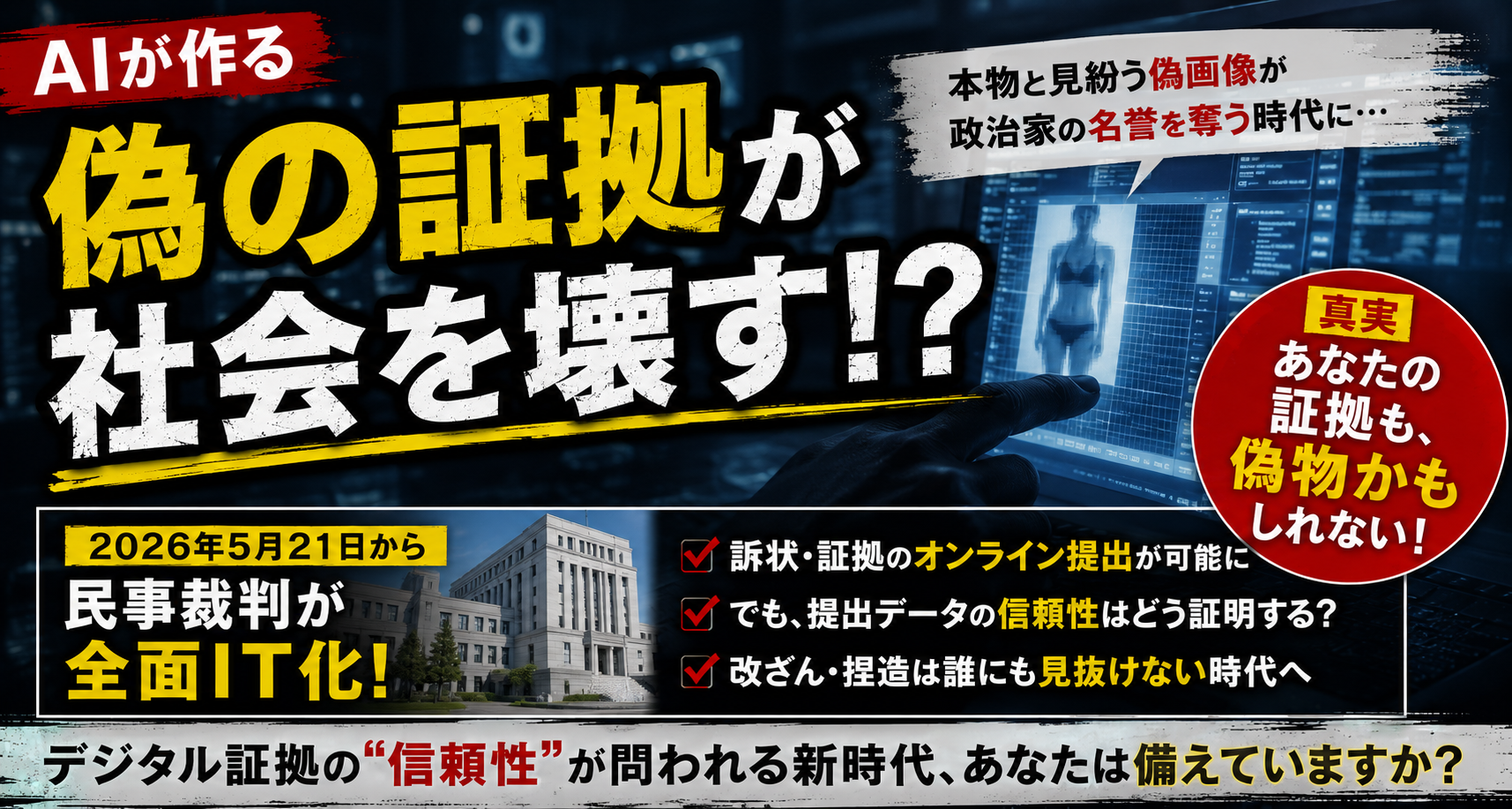 「裁判のIT化」が目前の今、あなたの「スクショ証拠」は紙クズになる。