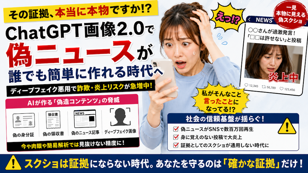 「もし偽造されたスクショで人生が狂ったら」— AI偽造時代の真実の守り方